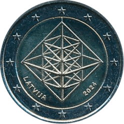2€ Letónia 2024 – Enfeite de palha Puzuris